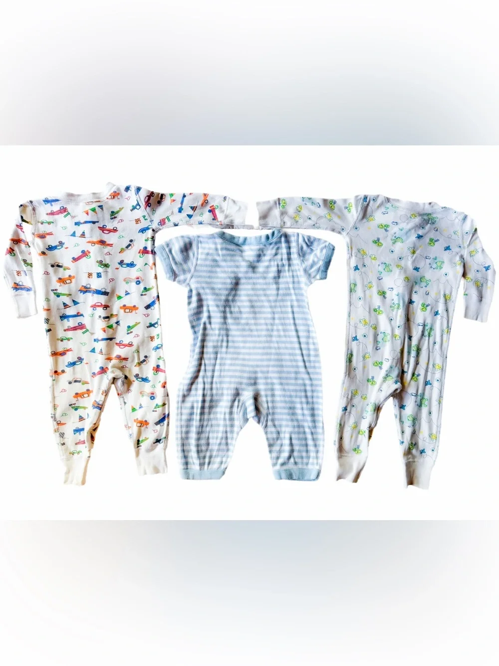 Hanna Andersson Lot of 3 Size 70 Organic Cotton Sleepers Romper 9-18 Mos Vintage